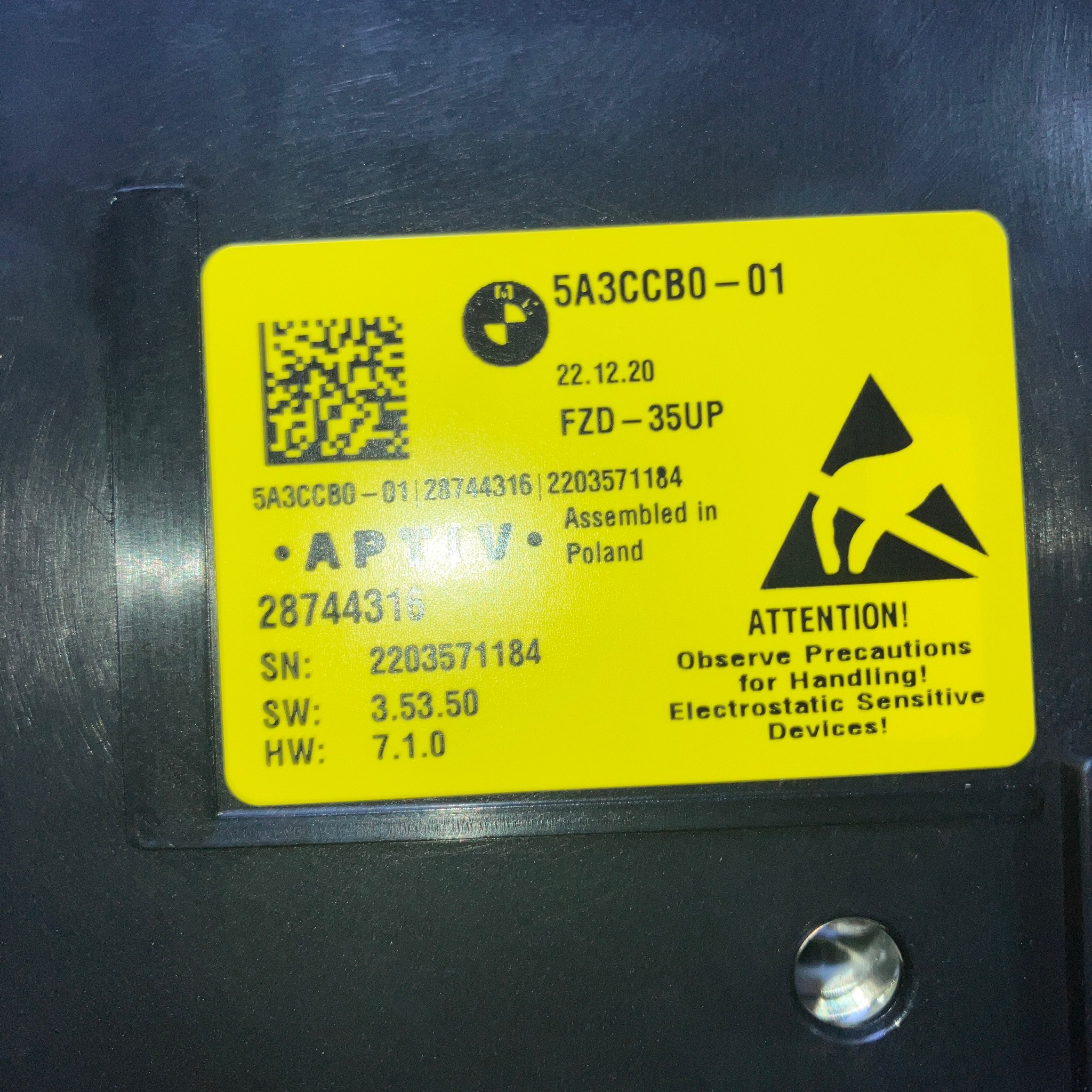 BMW 5 Series Roof Functional Center-5A3CCB0 Roof Functional Center Genuine Product used