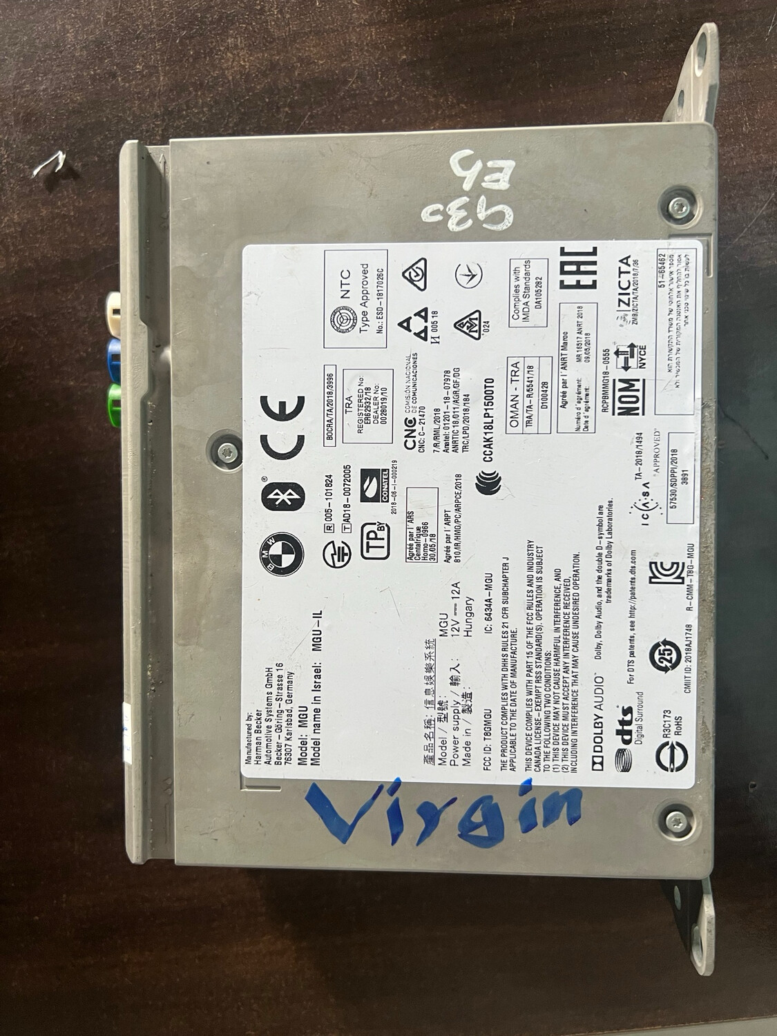 5A12E90 MGU VIRGIN HEAD UNIT HARMAN G30 2020