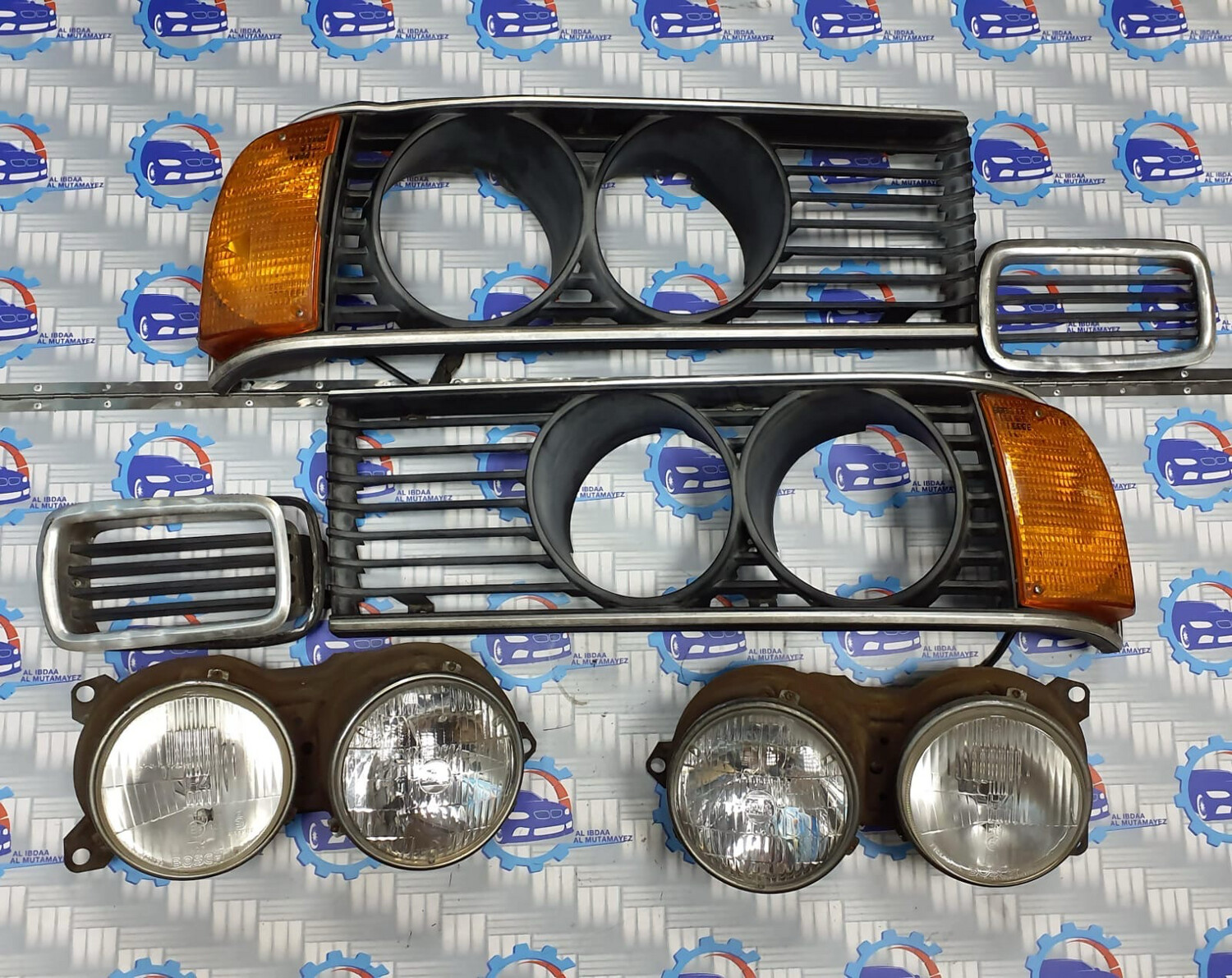 76-89  BMW E24 6 series head light set grills  Genuine Branded used item
