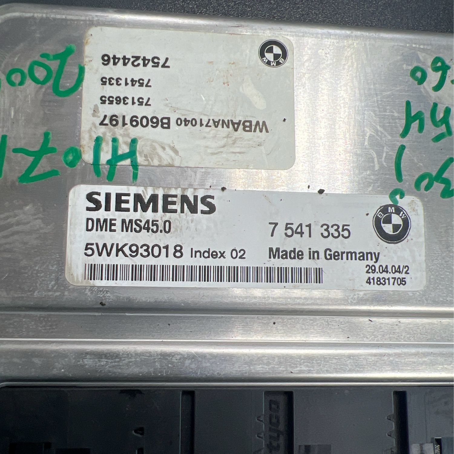 BMW 530i M54 E60 MS45.0 ENGINE CONTROL ECU KIT 7541335 Genuine Product used