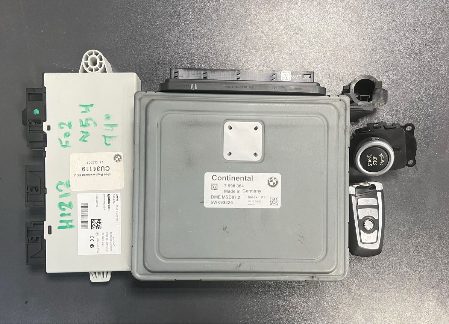 BMW 740i N54 F01 2008 MSD87.2 ENGINE CONTROL ECU SET 7598364 Genuine Product used