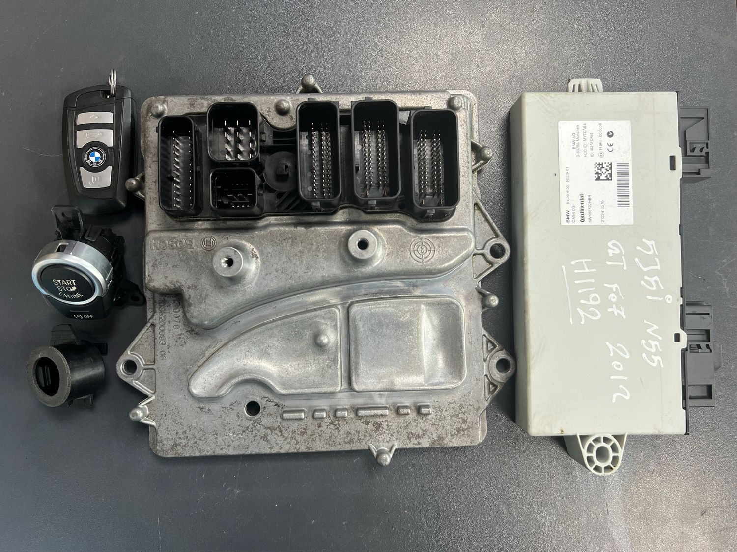 BMW 535i N55 F07 2012 ENGINE CONTROL ECU MODULE UNIT SET 8606309 Genuine Product used