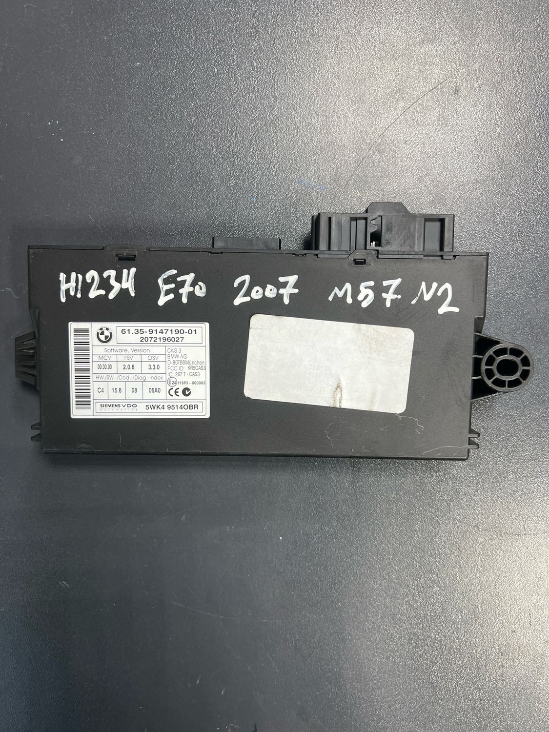 BMW E70. X5 CAS 3 THEFT LOCK CONTROL MODULE 9147190 Genuine Product used
