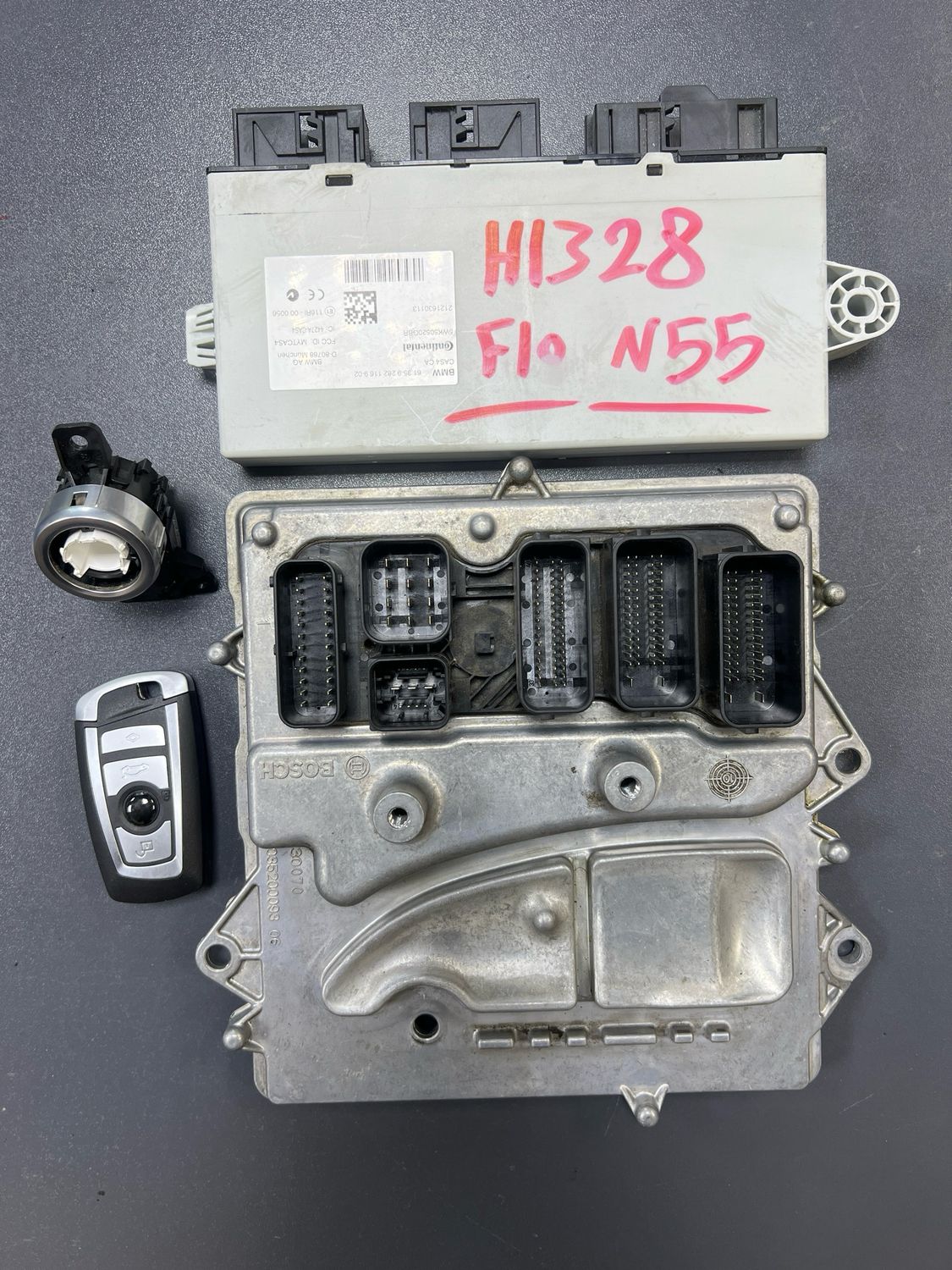 BMW Hybrid 5 N55 F10 2012 engine control ecu unit set 7643066 Genuine Product used
