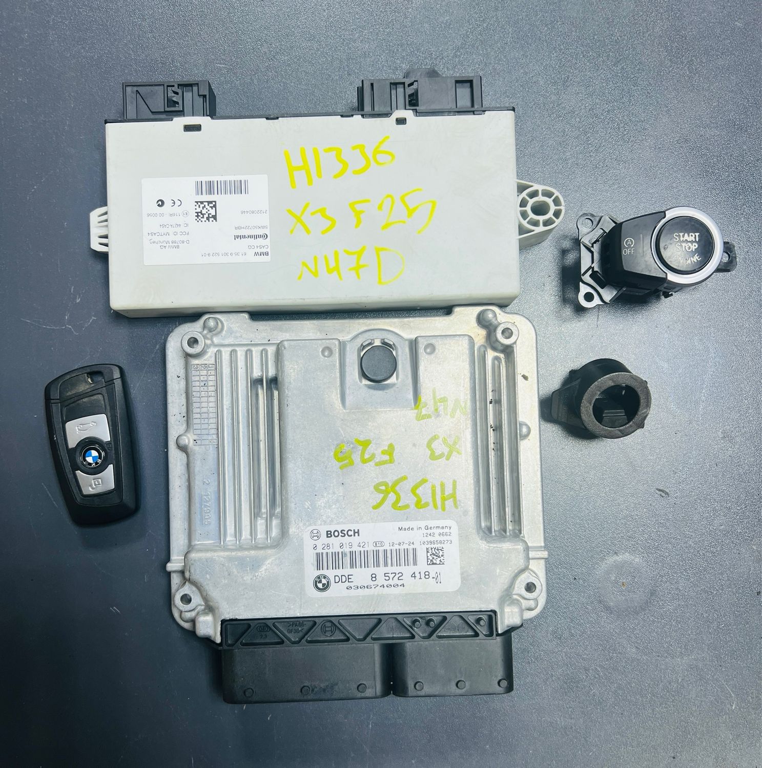 X3 20dx N47N F25 2012 engine control ecu unit set 8572418