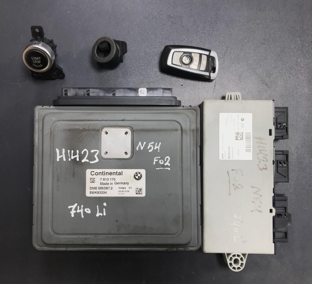 BMW 740Li N54 F02 2010 ENGINE CONTROL ECU UNIT SET DME MSD87.2 7613170 