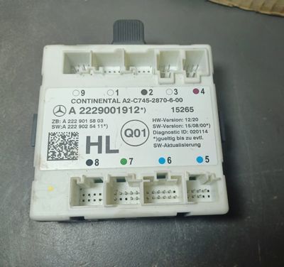 2014-2018 Mercedes-Benz W222 S-Class Rear Left Side Door Control Module A222 900 19 12 OEM