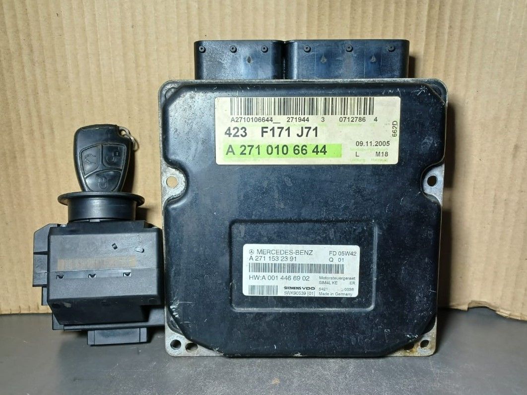 04-09 Mercedes-Benz W171 SLK ECU Engine Control Module Ignition Key Set  A271 010 66 44 OEM