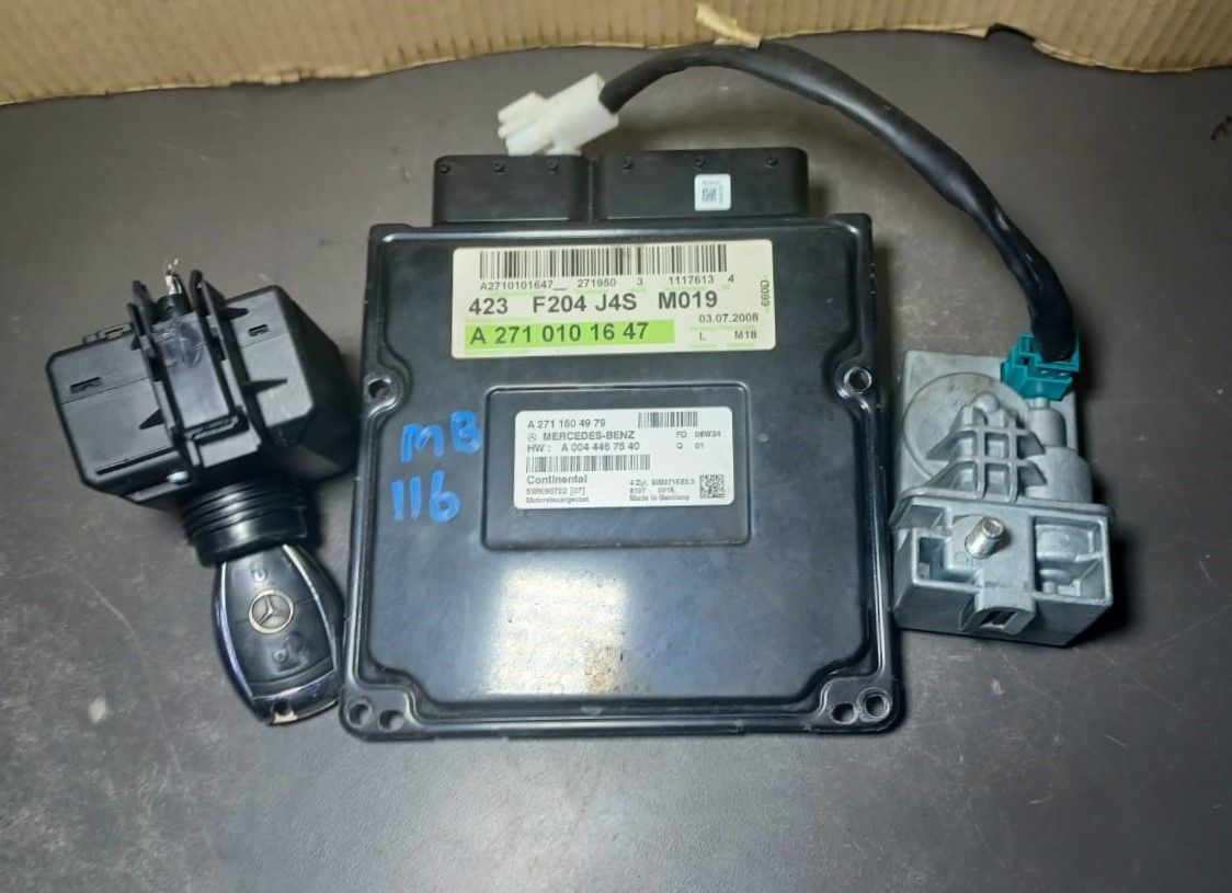 2008-2010 Mercedes-Benz W204 C-Class C300 ECU Engine Control Module With Ignition Key Set A271 010 16 47 OEM