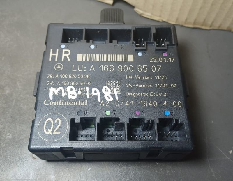 2013_2016 Mercedes-Benz W166 GL450 ML350 GLE Rear Right Side Door Control Module A166 900 65 07 OEM