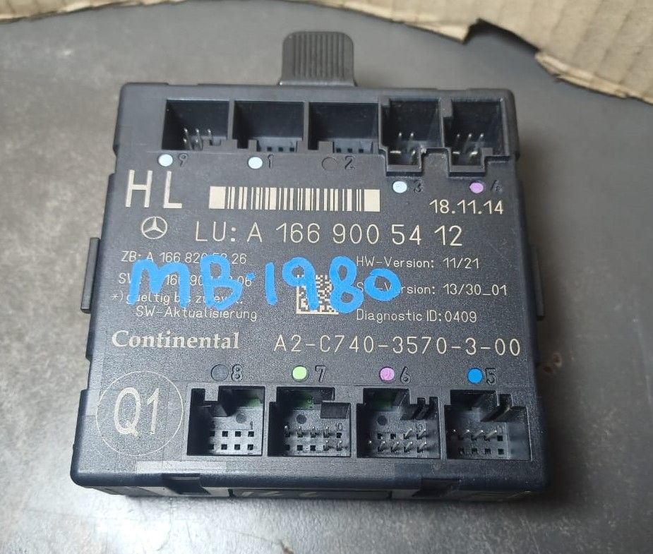 22013_2016 Mercedes-Benz W166 GL450 ML350 GLE Rear Left Side Door Control Module A166 900 54 12
