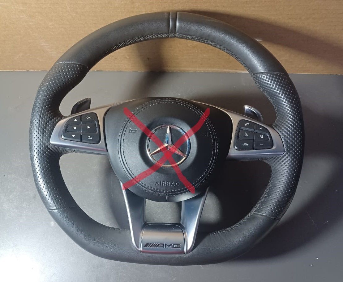 2014-2018 Mercedes-Benz W205 C-Class AMG C63 Steering Wheel Leather With Switches With Out Air bag