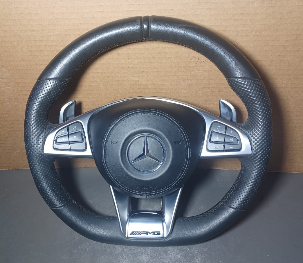 2014-2018 Mercedes-Benz W205 C-Class AMG C63 Steering Wheel Leather With Switches With Out Air bag