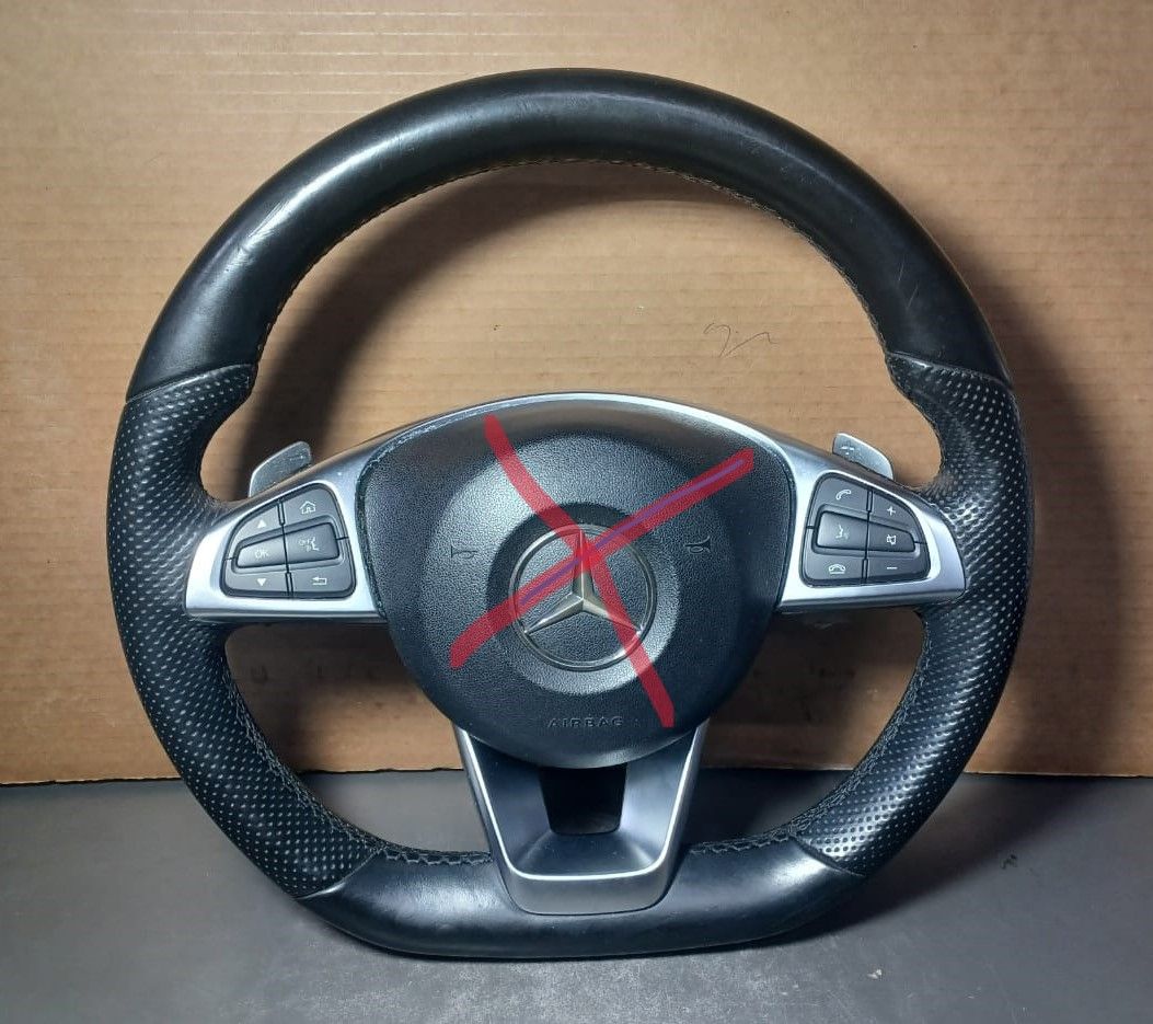 2014-2018 Mercedes-Benz W205 C-Class Steering Wheel Leather With Switches With Out Air Bag