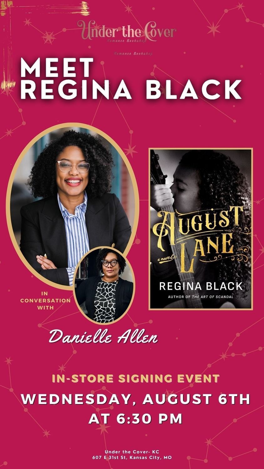Regina Black August Lane Release Event August 6th with Danielle Allen