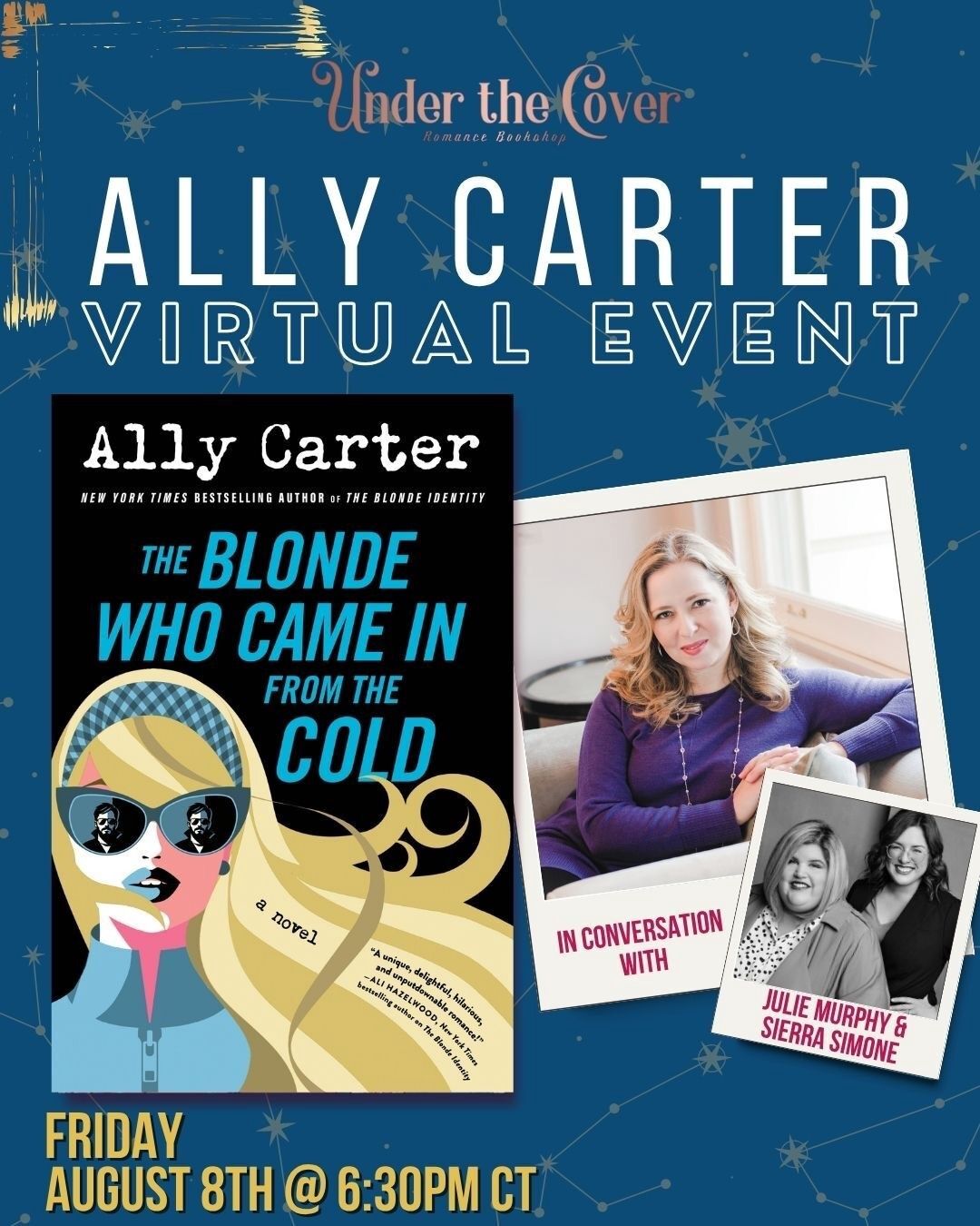 Ally Carter Virtual Event August 8: The Blonde Who Came in from the Cold
