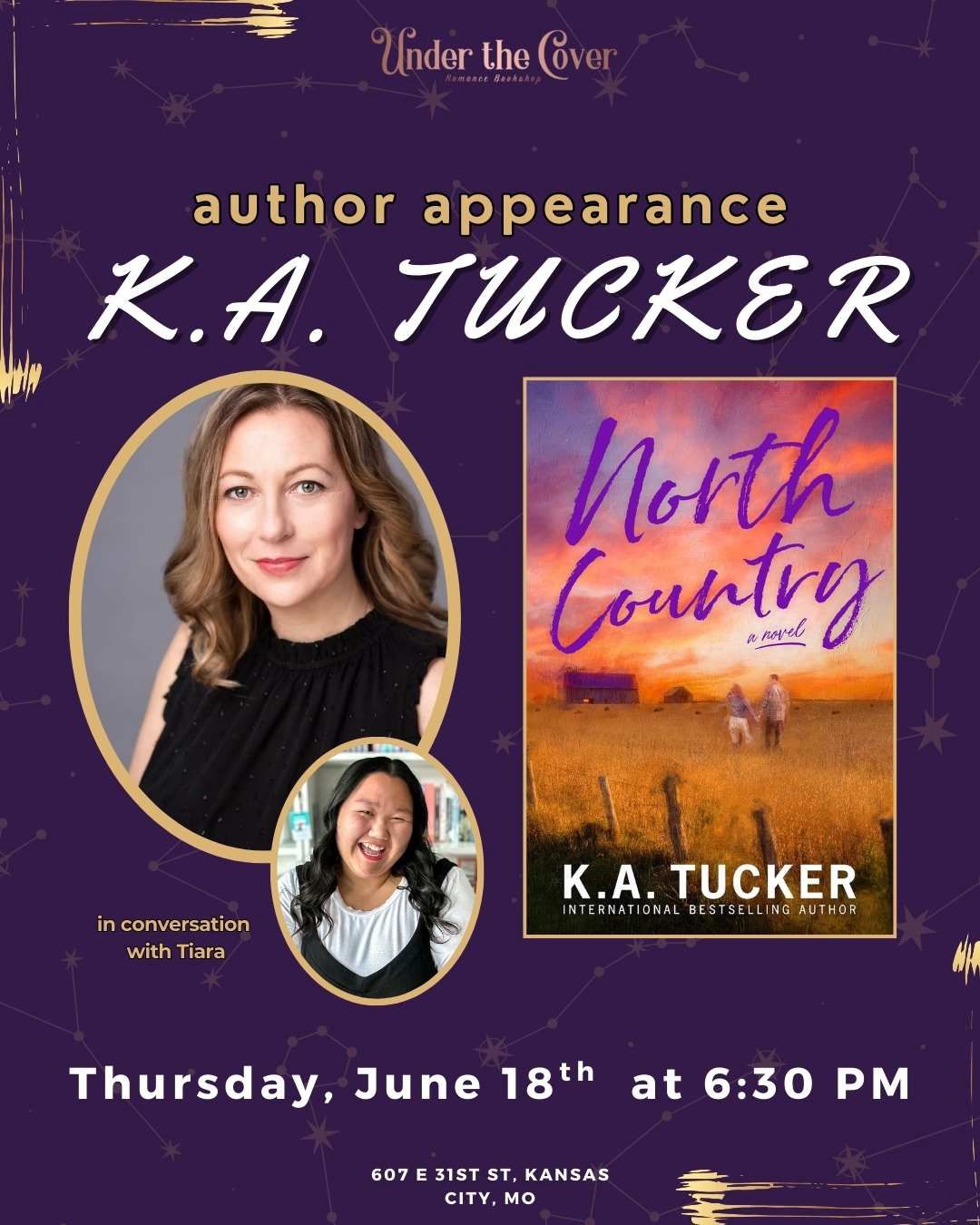 North Country Release Event with K.A. Tucker June 18th