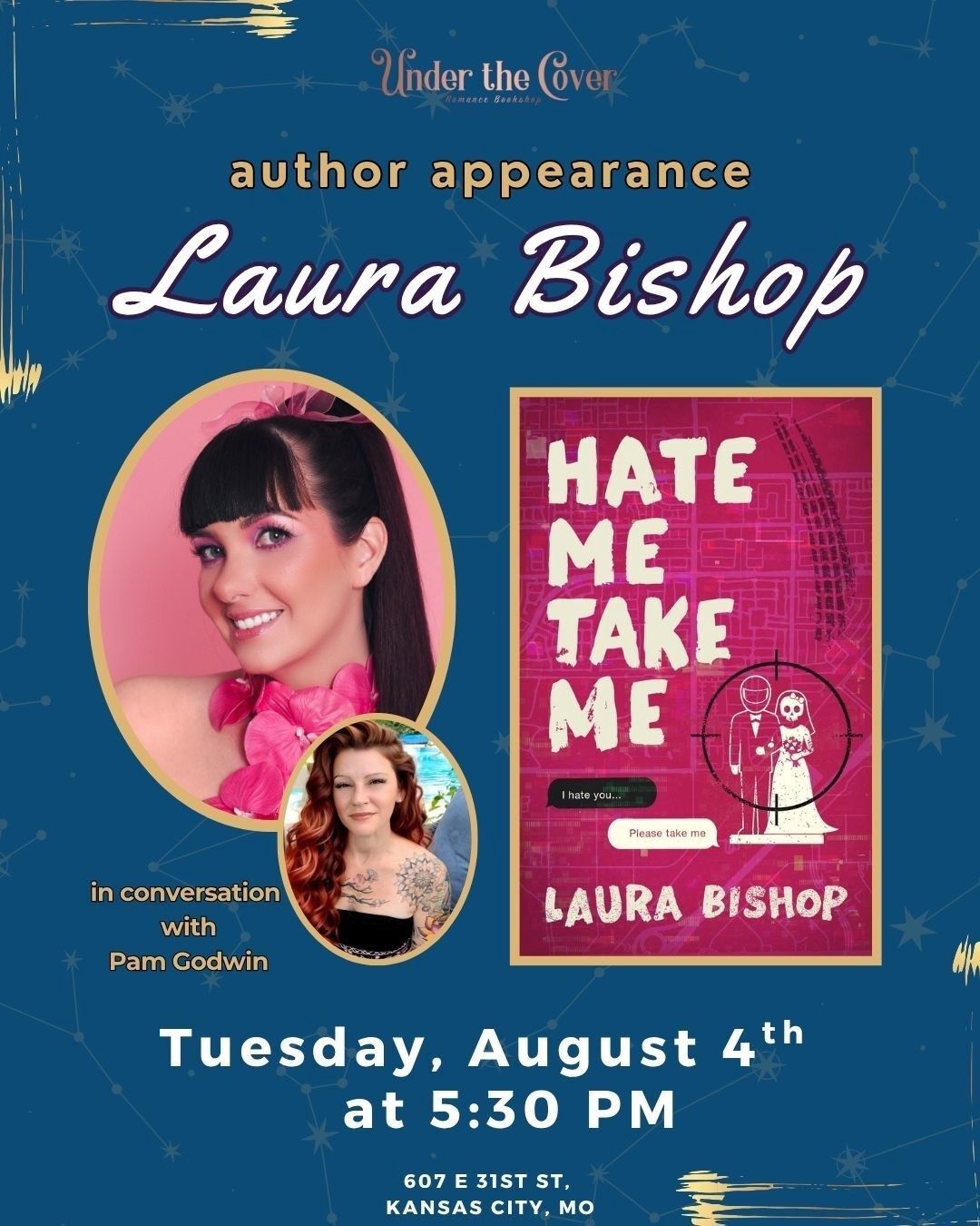 HATE ME TAKE ME Release Event with Laura Bishop August 4th