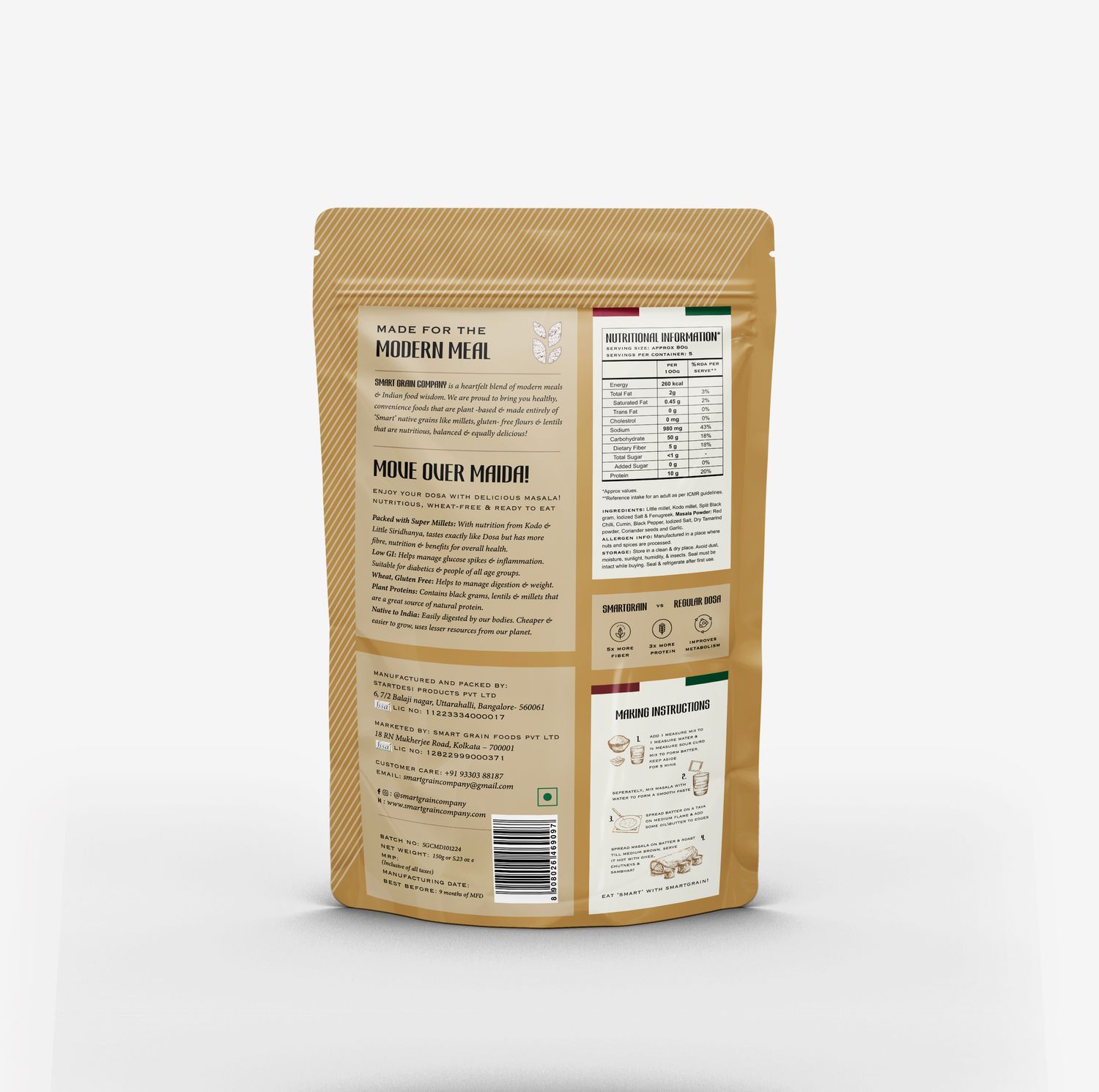 Millet Masala Dosa Instant Smart Mix with Masala