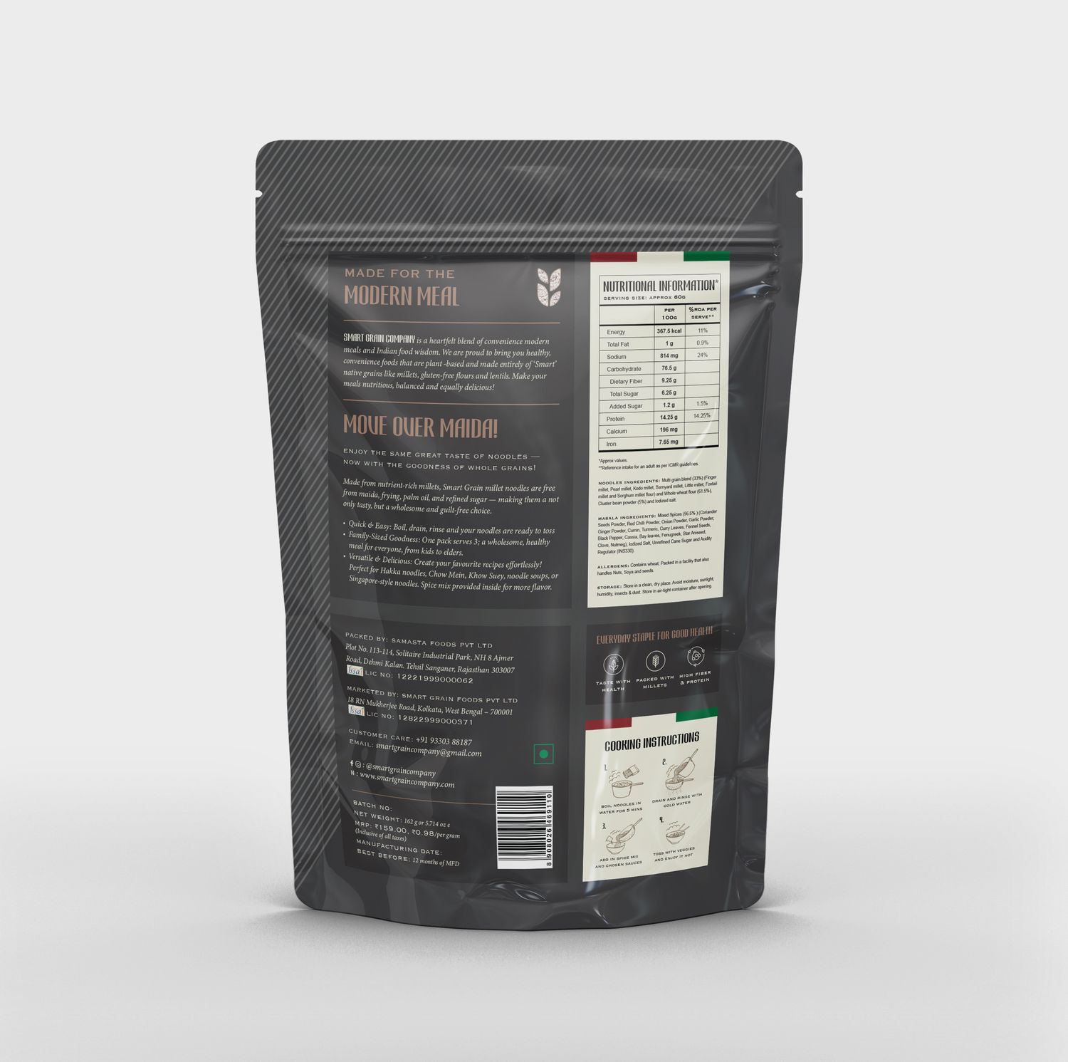 Multi-Millet Noodles 162g with Classic Masala