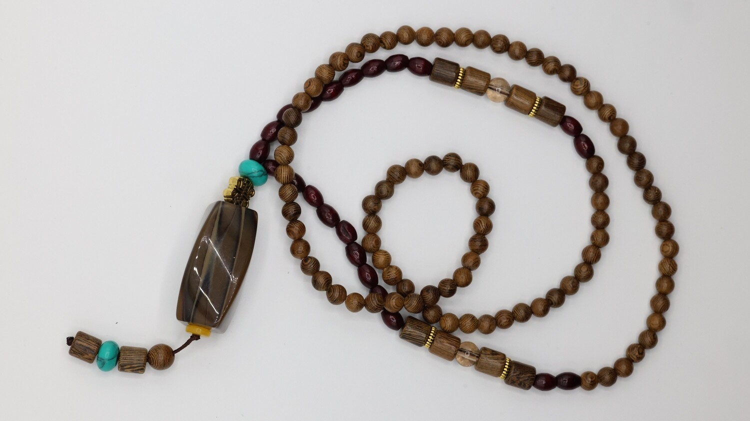 Wood Beaded Pendant &amp; Necklace Ethnic Bohemian Boho Buddha Lucky Jewelry for Women Men