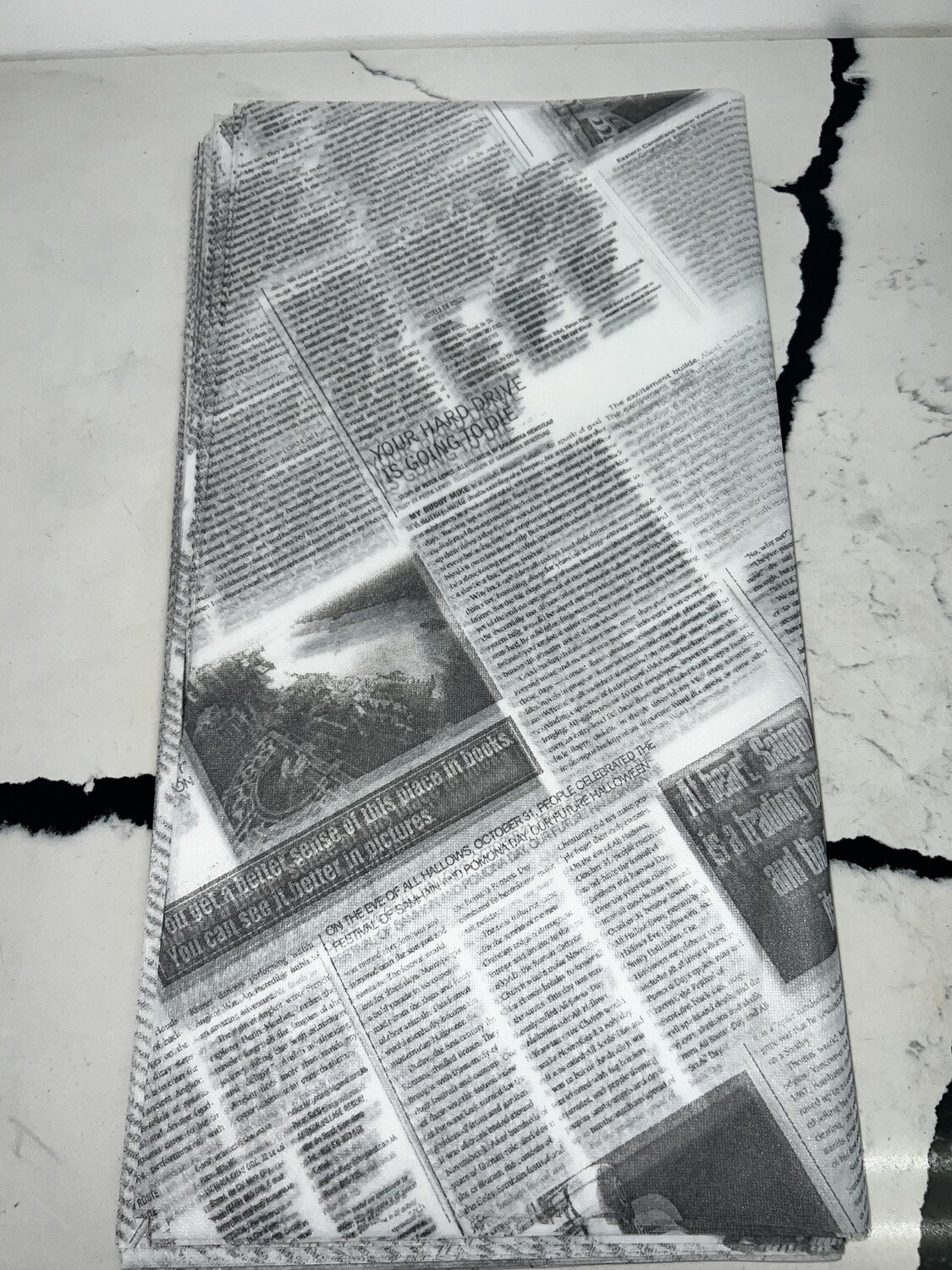 Pattern Wrapping paper, Colors: Black News Paper