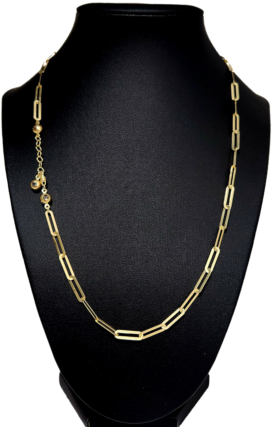 Cadena Paper Clip Oro 10k