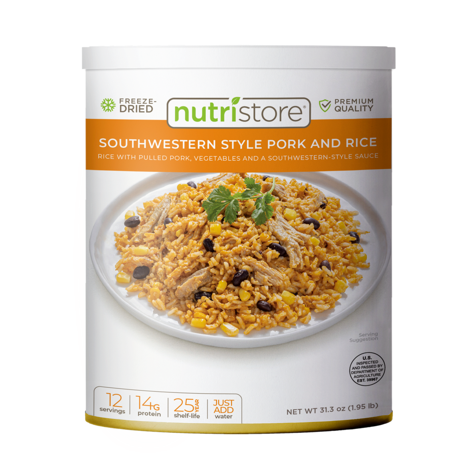 Nutristore - Premium Freeze Dried Southwest Style Pork and Rice