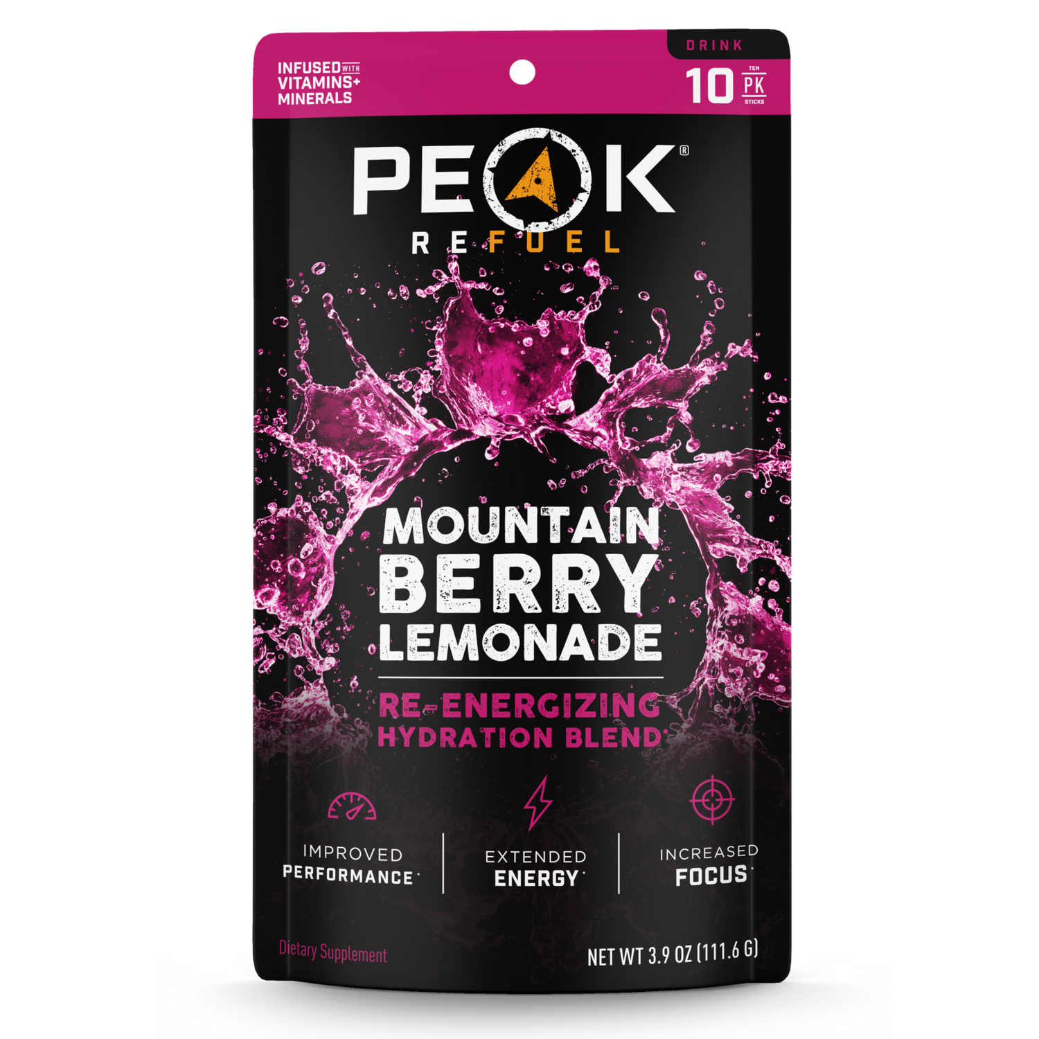 Peak ReFuel Mountain Berry Lemonade Re-Energizing Drink Sticks
