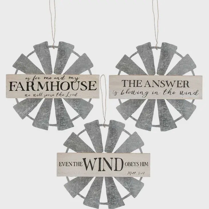 Farm House Windmill hanging wall sign