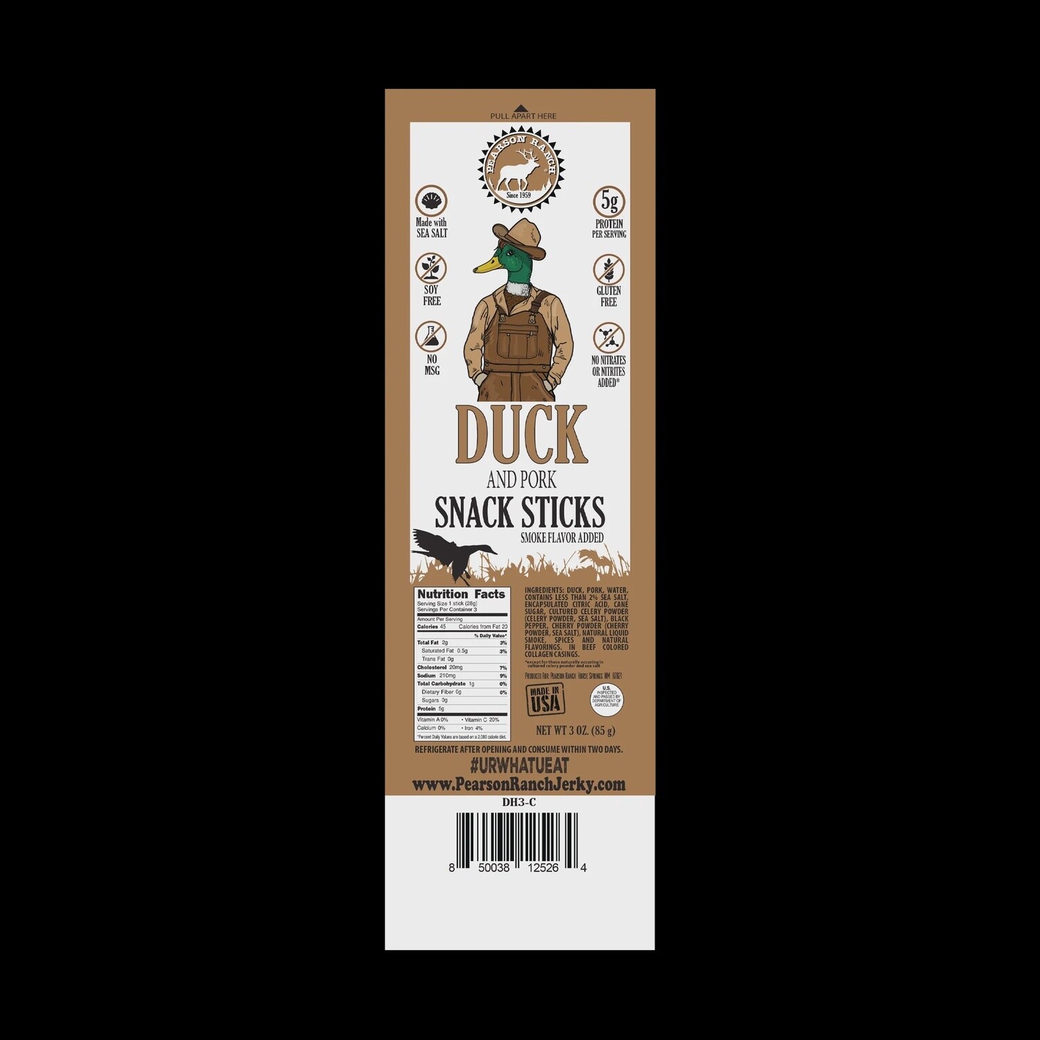 Jerky Snack Sticks 4pk, Flavors: Duck