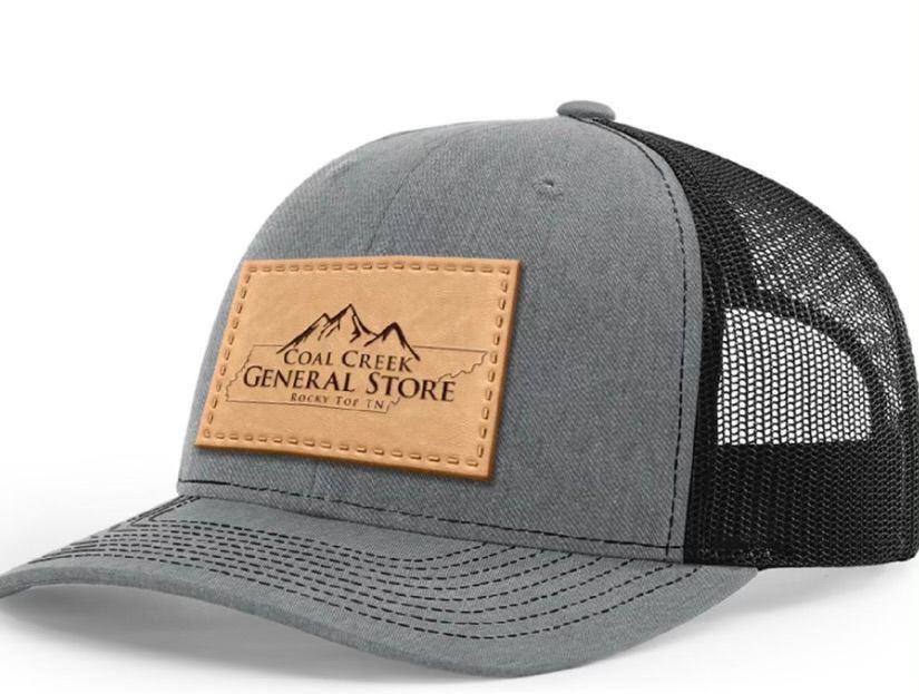 Coal Creek General Store Leather Patch Hat, color: Black & Grey