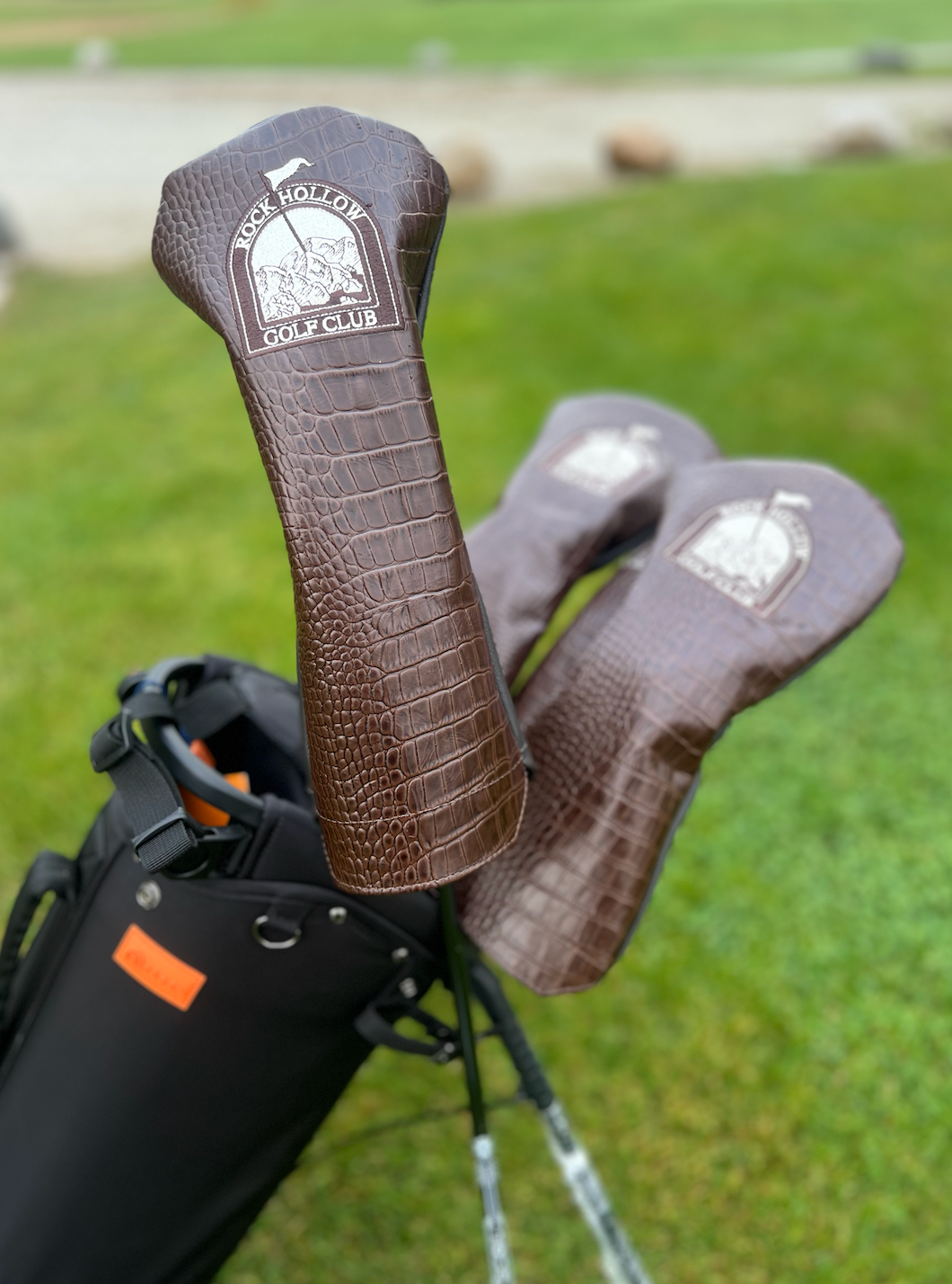 Classic Rock Hollow Winston Driver Headcover (Brown Alligator &amp; Logo)