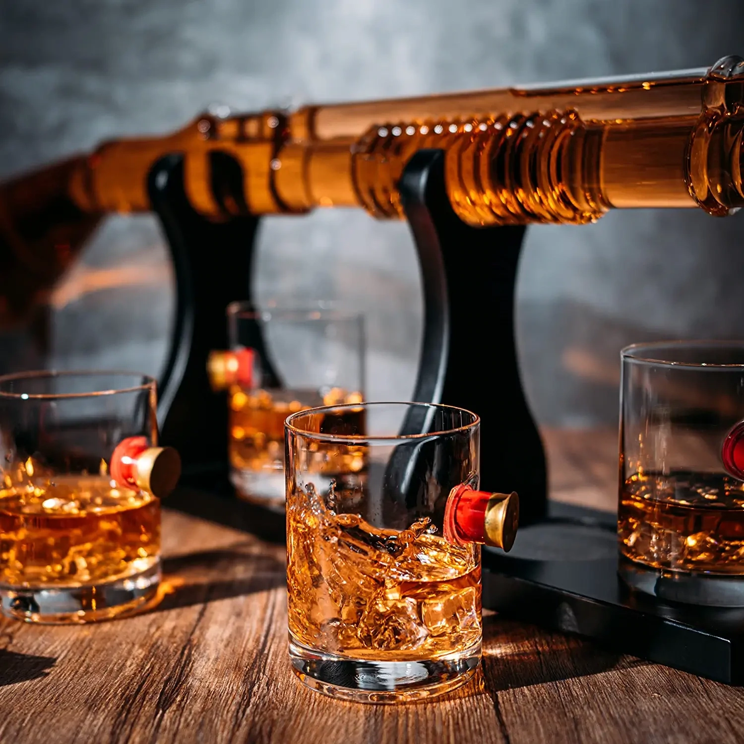 WS Whiskey Decanter Shotgun Set