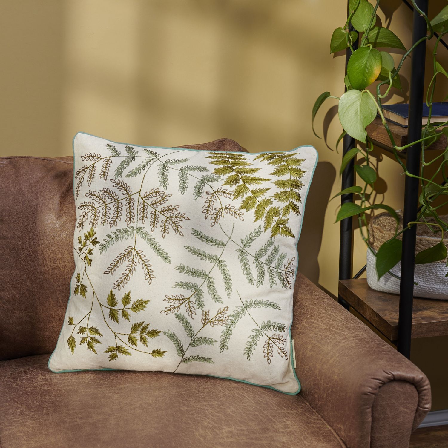 PBK Embroidered Leaf Pillow 118627