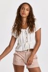 DJD Fabiola &quot;Pearled Ivory&quot; Top, Size: X-Small