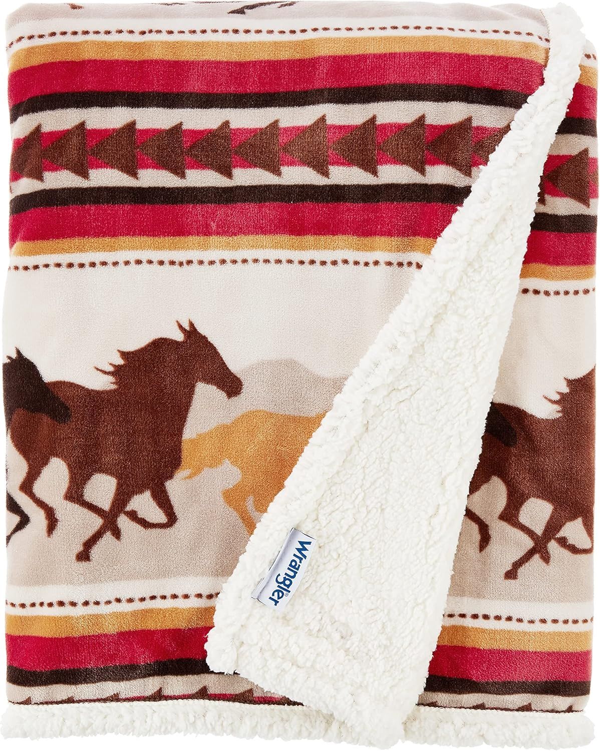 Sherpa Running Horse Throw Blanket