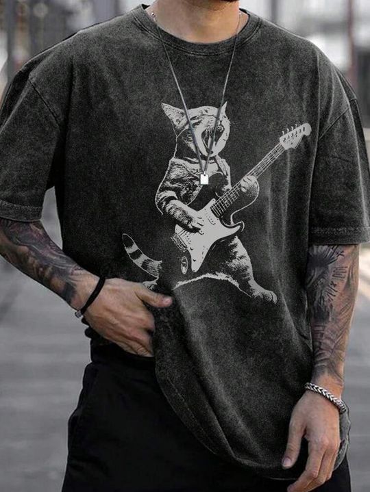 Guitar Cat Rock Tee