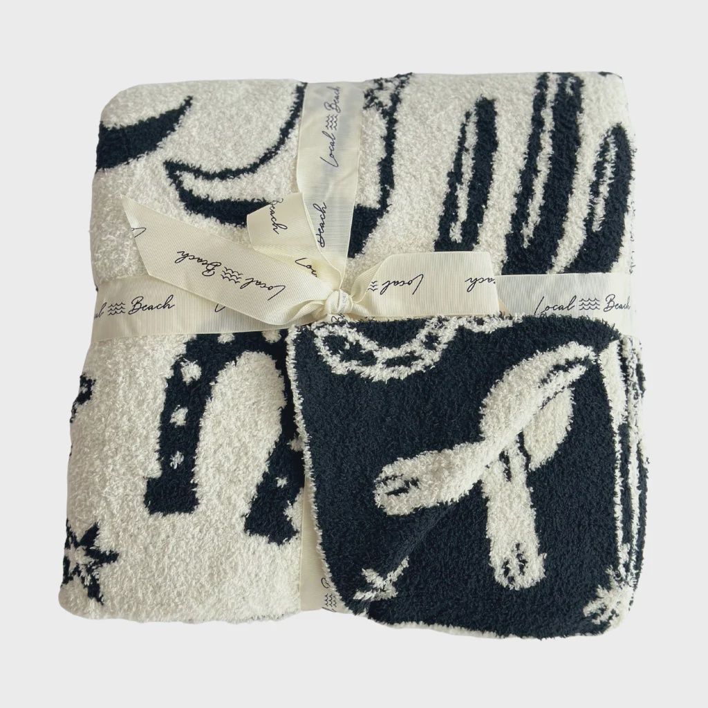 Luxury Reversible Black &amp; White Arizona Cowboy Blanket