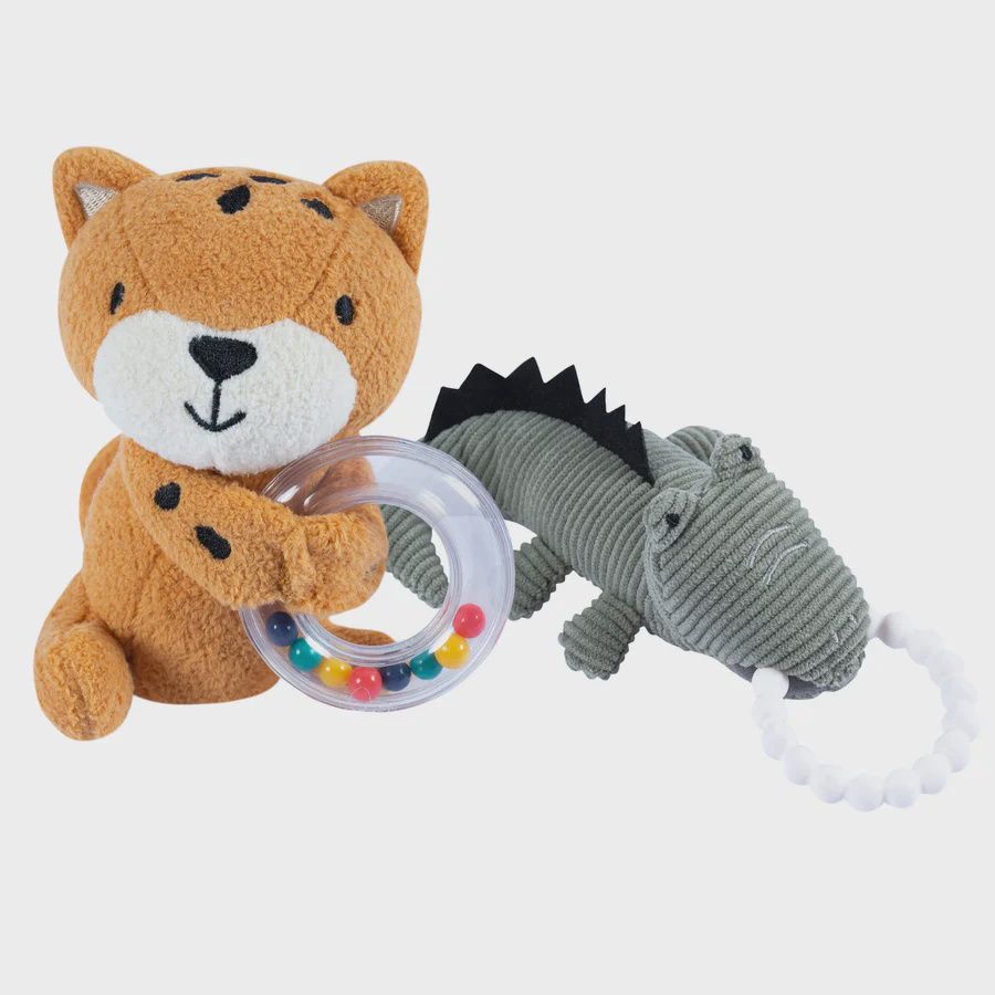 Baby Cheetah &amp; Crocodile Rattle/Teether Set