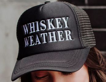 Whiskey Weather  Trucker Cap, Color: Black