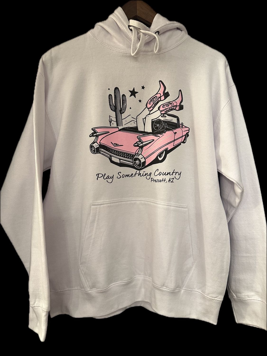 Pink Cadillac Western Hoodie, Size: Small