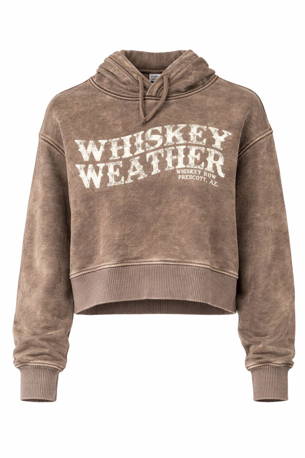 Whiskey Weather Crop Brown Hoodie