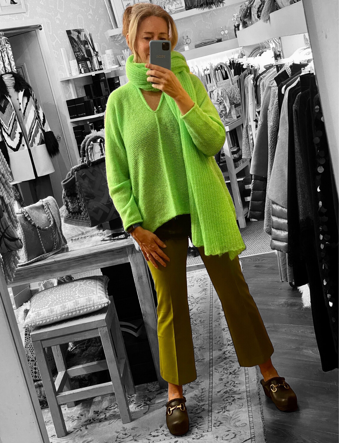 Maglia over verde fluo