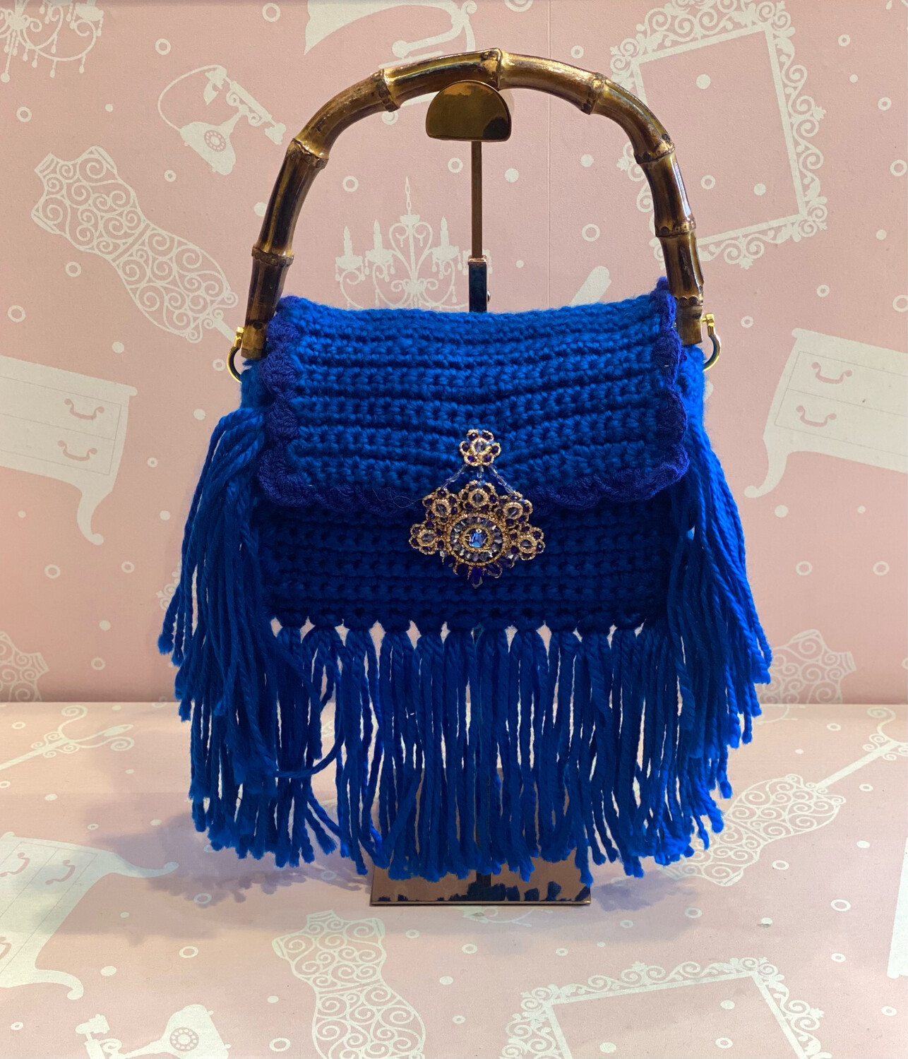 Pochette con chiusura gioiello Febe 24 cm 