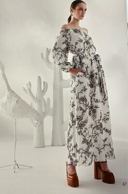 Abito lungo in satin di viscosa 1-One 