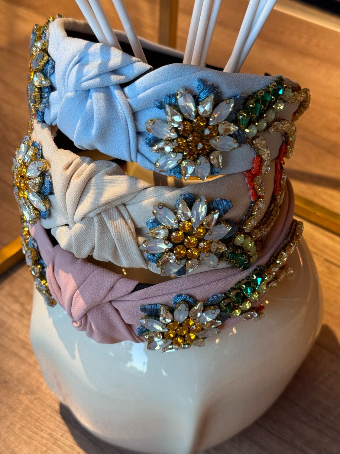 Fascia per capelli con strass