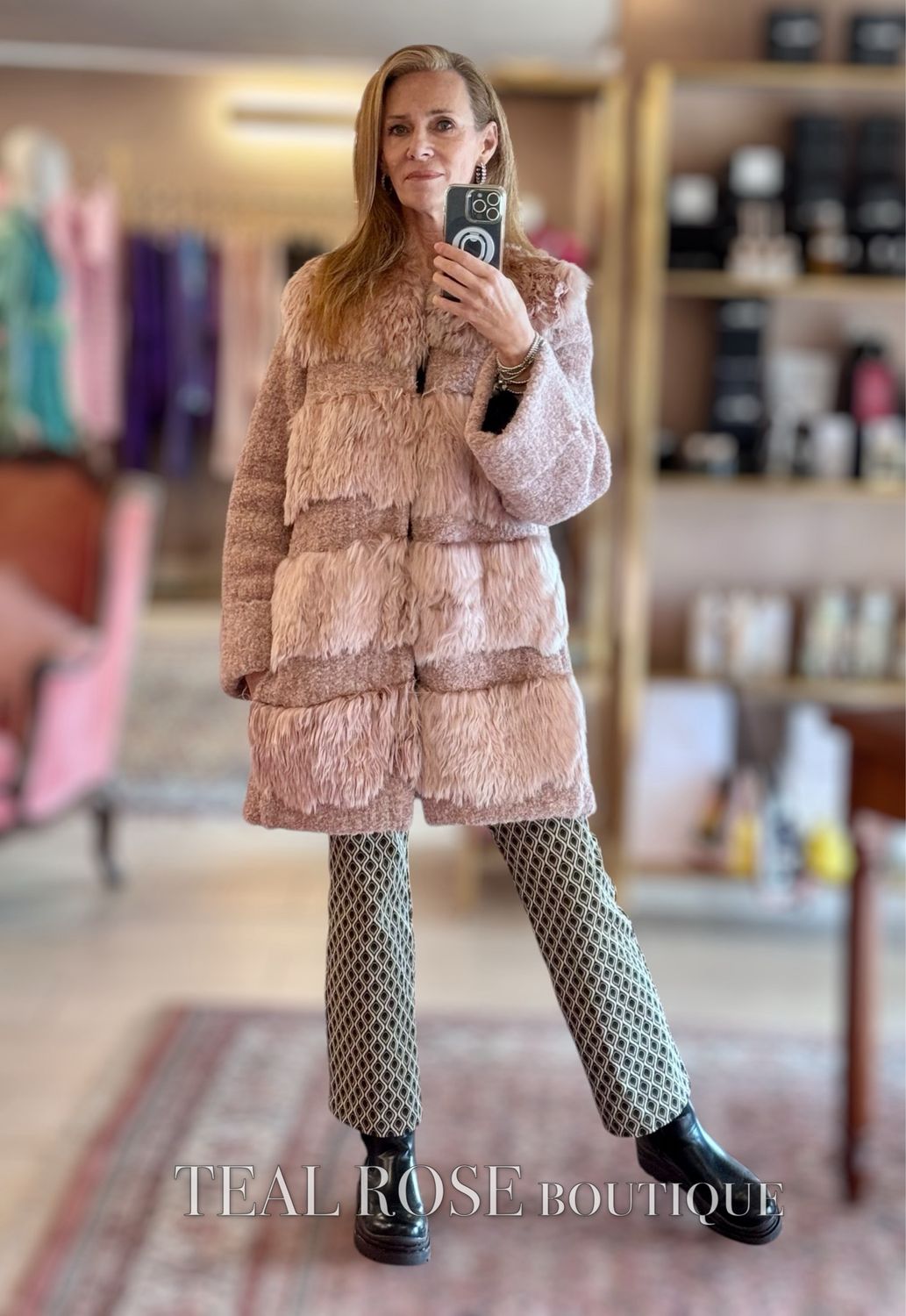 Giacca in lana bouclè e alpaca 