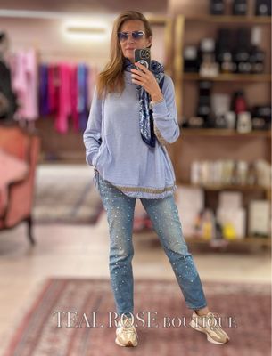 Jeans con perle e Swarovski - Clips More