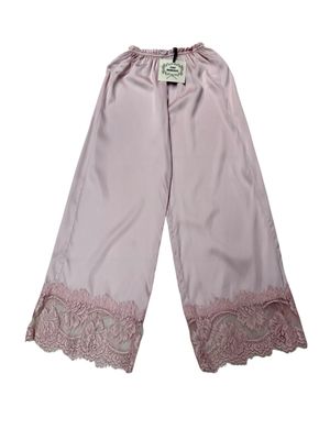Pantaloni Pink Memories con pizzo francese